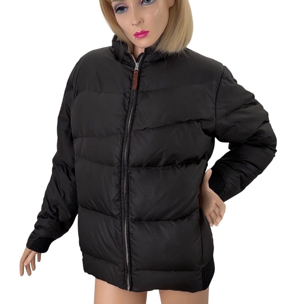 Woolrich Down Puffer Jacket Black Gorpcore Minimalist Outdoor Large